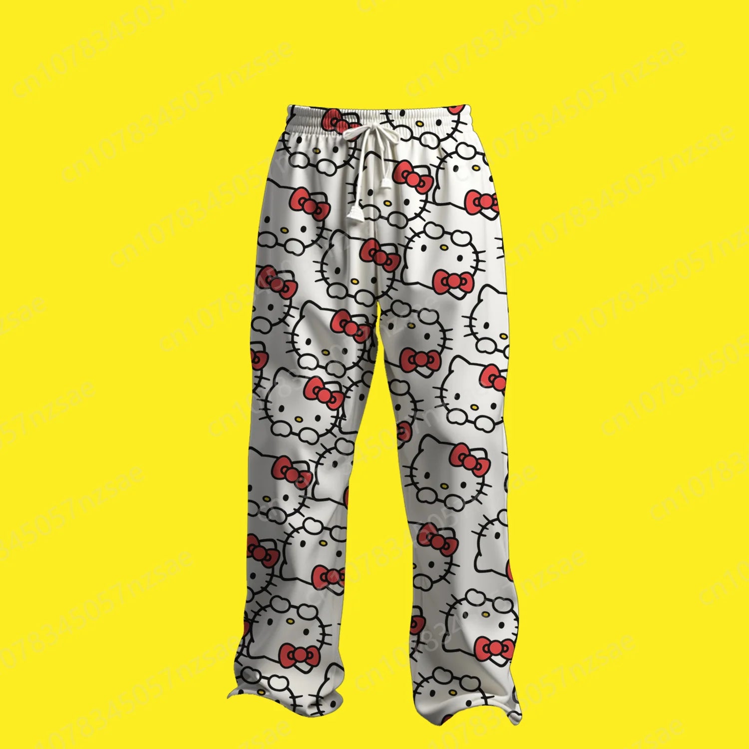 2025 New Hello Kitty Printing Pajama Pants Men'S Underwear Lady Panty Oversized Suit Couple Outfits